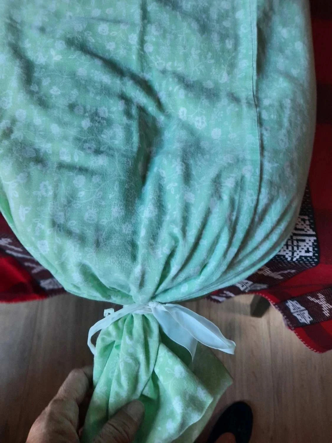 🥀Grote pluche tas met veren en bijbehorende katoenen hoesje. – photo 4